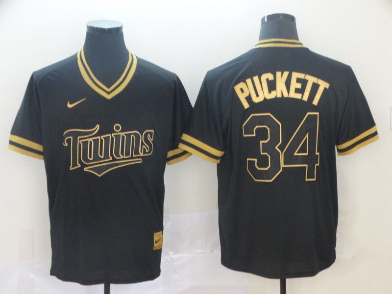 Men Minnesota Twins #34 Puckett Black Game 2021 Nike MLB Jerseys